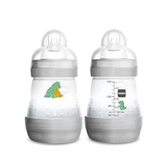 MAM Anti-Colic Bottle, White, 5 Ounce, 2-Count