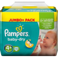 PAMPERS Baby Dry Size 4+ 9-20 kg Jumbo + 76 Gab