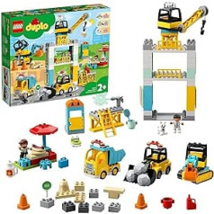Lego 10933 Duplo liela būvlaukums ar gaismu un skaņu — rotaļu transportlīdzekļi ar gaismu un skaņu un Push and Go motoru bērniem vecumā no 2 līdz 5 gadiem