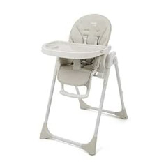 BABYLO Nosh augstais krēsls regulējams + salokāms 7 augstumā 3 sēdvietas, ieskaitot guļus virsmu, nav nepieciešama montāža - Dove Grey