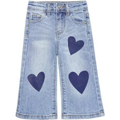 KIDSCOOL SPACE Baby jeans for little girls, denim trousers with wide leg and flared hem