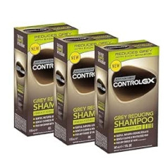 Just For Men Control GX Gray samazināšanas šampūns sirmiem matiem ar kokosriekstu eļļu un alveju, jauna uzlabota formula - visi toņi, 118 ml - 3 iepakojumā