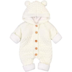 Unisex Baby Trikotāžas džemperis Jaundzimušo Zīdainim Plus Samta ziemas Silts Mētelis Trikotāžas Apģērbs ar Kapuci Kombinezons Hoodie Jack