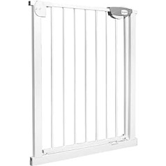 Aufun Door Safety Gate, Stair Safety Gate for Children, Auto-Close Baby Stair Gate, Door Gate, No Drilling, 180° Two-Way Opening (85-95 cm, White)