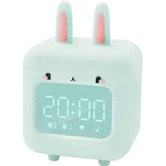 DLUUU Bunny Alarm Clock, OK to Wake Alarm Clock for Kids, Loud Alarm Clock for Heavy Sleepers, Digital Alarm Clock for Bedroom with Timing Night Light, Boys Girls Birthday Gifts