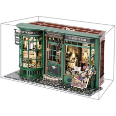 Magic Shop leļļu namiņš ar putekļu vāku, DIY miniatūras leļļu mājas mēbeļu komplekts, Mērogs 1:24 Radoša dāvana bērniem, pusaudžiem, dzimšanas dienas dāvana