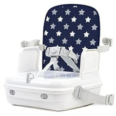Benbat Baby Booster Seat for Dining Table - Portable Washable - Easy Fold - Navy Blue Stars