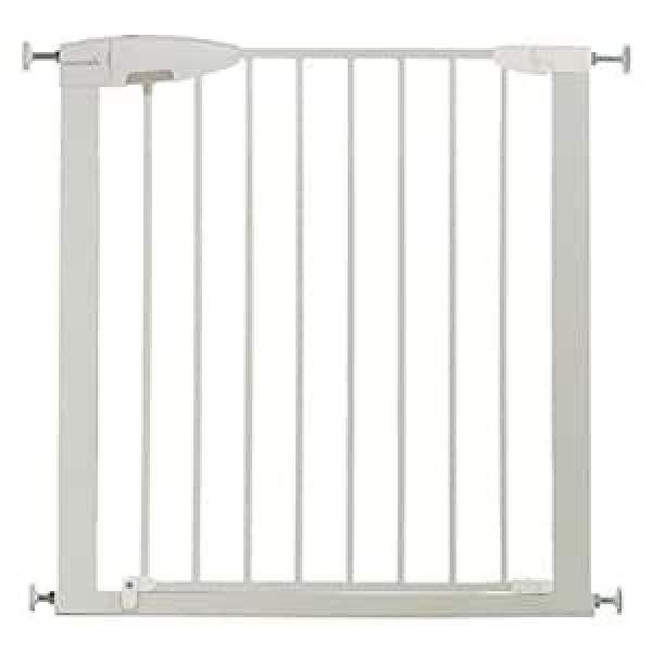 Munchkin Easy Lock durvis/kāpņu vārti ar spiediena fiksāciju, 73-79 cm, paplašināms līdz 114 cm ar pagarinājumu, metāls, balts