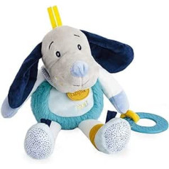 Baby Nat Plush Dog Toy - 27cm - White/Blue - Gift for Kids - Bn0449 Cartoon