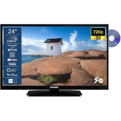 TELEFUNKEN XH24SN550MVD 24 collu televizors/viedtelevizors (HD Ready, HDR, trīskāršs uztvērējs, 12 voltu, DVD atskaņotājs) — 6 mēneši HD+ iekļauts [2023], melns