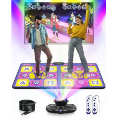 Acelufly Dance Mat, Wireless Dance Mat for TV with HD Camera, Double Dance Mat with Wireless Controller, Non-Slip Dance Mat for Kids Adults, Gifts for Girls Boys (Purple)