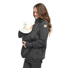 MijaCulture 3-in-1 Carrying Jacket Maternity Jumper for Baby Carrier Kangaroo Jacket 4132, gray