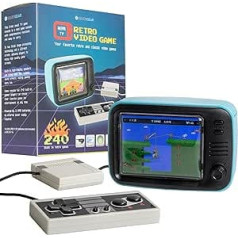 Silvergear® Mini Retro TV spēļu konsole, rokas spēļu konsole, analogā, videospēļu konsole ar 240 klasiskām videospēlēm, TV videospēļu konsole, zila