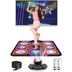 Acelufly Dance Mat, Kids Dance Mat with Wireless Controller, Non-Slip Dance Mat for TV with Camera, Fun Dance Mat Game for Children & Adults, Gifts for Girls & Boys (Black)