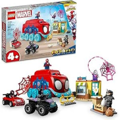 LEGO Marvel Team Spidey's Mobile Headquarters 10791 būvēšanas komplekts — ar Miles Morales un Black Panther mini figūriņām, sērija Spidey and His Amazing Friends, zēniem, meitenēm un bērniem no 4 gadu vecuma