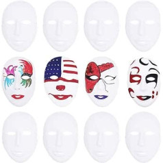 COOKY.D White Plastic Mask Full Face Mask Blank Dance Halloween Cosplay Party Masks Kostīms