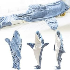 Bērnu guļammaiss, haizivs formas guļammaiss bērniem meitenēm zēniem līdz 150cm augumam kempinga lasīšanai visos gadalaikos