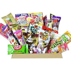 AKIBA KING Popin Cookin Japanese DIY Dagashi Snack & Kit Kat Chocolate Box, 30 Piece Set, Gift Stickers
