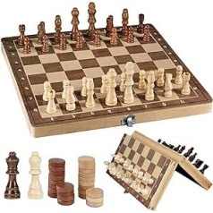 Bekgemons, koka šaha spēle, 3 vienā, pārnēsājams koka šaha dēlis, salokāms šaha galdiņa komplekts, šaha spēle ģimenes aktivitātēm, šaha galds augstas kvalitātes koks, šaha spēle A4