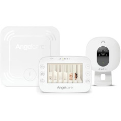 Angelcare AC327 3-in-1 bērnu kustību monitors ar video, balts, AC7327