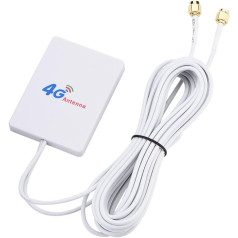 Bewinner 4G 3G LTE Antenna with High Gain, Mobile 4G / 3G Router with 2.9 m Long Cable to Improve the Range of the Mobile Network and WiFi Reception TS-9 / SMA / CRC9 (SMA Plug)