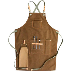 Cotton Canvas Apron Cross Back Adjustable Apron with Pockets for Men and Women