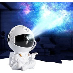 Bestyijo Starry Sky Projector, Galaxy Projector Astronaut Projector LED Night Lights 360° Rotation 8 Light Mode 15 Light Combinations for Children's Room Adults (White Guitar)