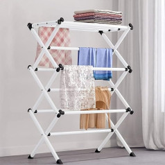 Anmas Power Clothes Airer Folding Clothes Airer - Extendable Tower Dryer with 3 Levels - Space Saving Stand Dryer in Modern Design