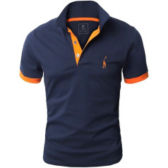 Glestore Polo Shirt, Men's T-Shirts, Short Sleeve, Giraffe Embroidery T-Shirt, Summer, Slim Fit, Golf, Sports