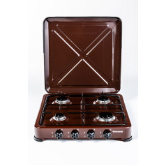 Adjustable 4-burner gas stove Ravanson K-04br (brown)