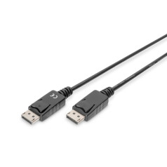 Displayport savienojuma kabelis ar aizbīdņiem 1080p 60hz fhd tips dp/dp m/m melns 1m