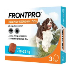 Frontpro tabletes pret blusām un ērcēm suņiem (>10-25 kg) - 3x 68mg