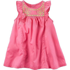 Carter's Baby Girls' Flutter Sleeve Linen Dress