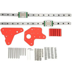 2 Piece Linear Rail Guide Double Z Axis Kit 2 x Red Mounting Plate + 6 x Red Gasket + 53 x Screw +34 x Nut + 2 x Wrench Double Z Axis Kit for Ender-3 / Ender-3pro