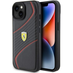 Ferrari Twist Metal Logo Back Case Aizsargapvalks Priekš Apple iPhone 15