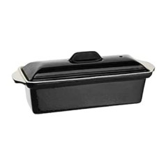 Vogue U559 Schwarze Pasteten-Terrine aus Gusseisen, 1,3 l, 90 x 310 x 100 mm