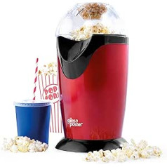 Giles & Posner EK0493GVDEEU7 Heißluft Popcornmaschine & Messbecher, 1200W, kein Öl Popcorn in 3 Minuten, Partys & Familienspaß popcorn machine, fettfrei und gesund, stilvoll Retro & tragbar