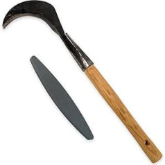 4betterdays.com NATURlich leben! Garden sickle / sickle including free whetstone with ash wood handle - handle length: 40 cm, weight: 900 g - hand forged in Germany
