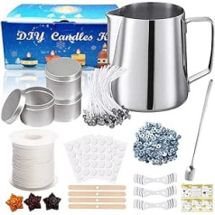 DIY Candle Making Kit, Scented Candles, Candle Craft Supplies Set, with Candle Make Pouring Pot, Wicks, Candle Jar, Candle Wick Sticker, Wick Holder, Stirring Stick, Wax Wick Base, for Candle, Soap