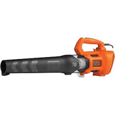 Black+Decker Axial BEBL185 Electric Leaf Blower (1850 W, Leaf Blower with High Blow Speed of 190 km/h, Air Volume 765 m³/h, Integrated Leaf Scraper, for Patios, Paths, Driveways)