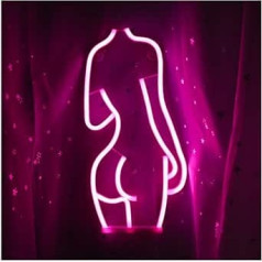 ENUOLI LED dāmu neona izkārtnes bāra gaismas izkārtne Sexy Lady Night Neona gaismas izkārtne 41,5 cm x 20 cm Sienas apdare ar akumulatoru un USB darbināms rozā korpusa neona izkārtņu apgaismojums guļamistabas alus bāram Club Hotel C