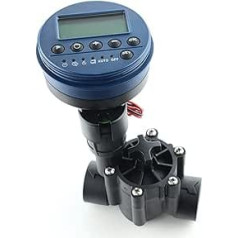 Aqua Control - Digital Irrigation Programmer with locking solenoid valve, 2 independent watering programs, programmer with valve for wells, ideal if there is no mains connection