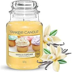 Yankee Candle Scented Candle in Glass (Large), Vanilla Cupcake, Burn Time up to 150 Hours