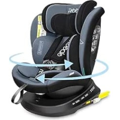 Reecle 360° grozāms i-Size bērnu sēdeklītis ar ISOFIX 40-150 cm (0-36 kg), Reboarder vērsts uz aizmuguri 40-105 cm, ECE R129