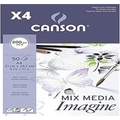 Canson Mix Media Imagine A4 50 loksnes, smalki graudi 200g