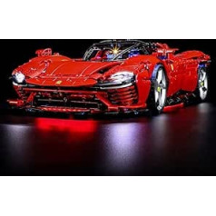 BRIKSMAX 42143 LED gaisma priekš Lego Ferrari Daytona SP3 - saderīgs ar Lego Technic celtniecības bloku modeli - bez Lego komplekta