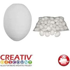 CREATIV DISCOUNT® Cotton Eggs White 60 mm Iepakojumā 1000 maisiņā