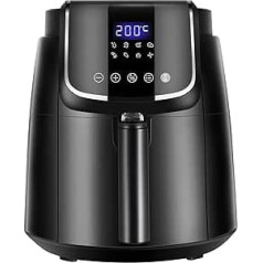 Midea MF-CN40C2 karstā gaisa cepeškrāsns 4L, bezeļļas Airfryer 1500W, 8 iepriekš ieprogrammēti gatavošanas režīmi, 35–200°C, cepšana, grauzdēšana, grilēšana, atkausēšana, krata trauksme, 60 minūšu taimeris, 81 recepte, droša