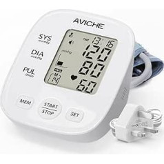 2022 AVICHE Blood Pressure Monitor - Automatic Upper Arm Machine & Accurate Adjustable Digital BP Cuff Kit - Largest Display - Voice Transmission - Includes Adapter
