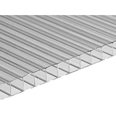 14 UV izturīgu polikarbonāta daudzsienu plākšņu komplekts Divsienu plāksnes dārza siltumnīcai (605 x 1210 x 4 mm)